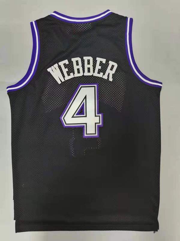 Men Sacramento Kings #4 Webber Black Throwback Gourmet mesh NBA Jersey->memphis grizzlies->NBA Jersey
